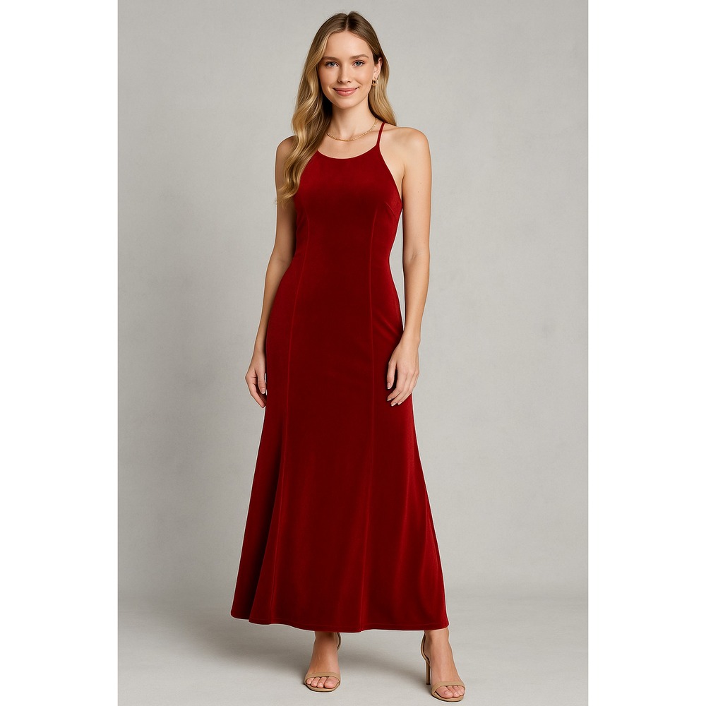 Y2K Rampage Velvet Slip Dress Women XS Slip Spaghetti Strap Formal Gown